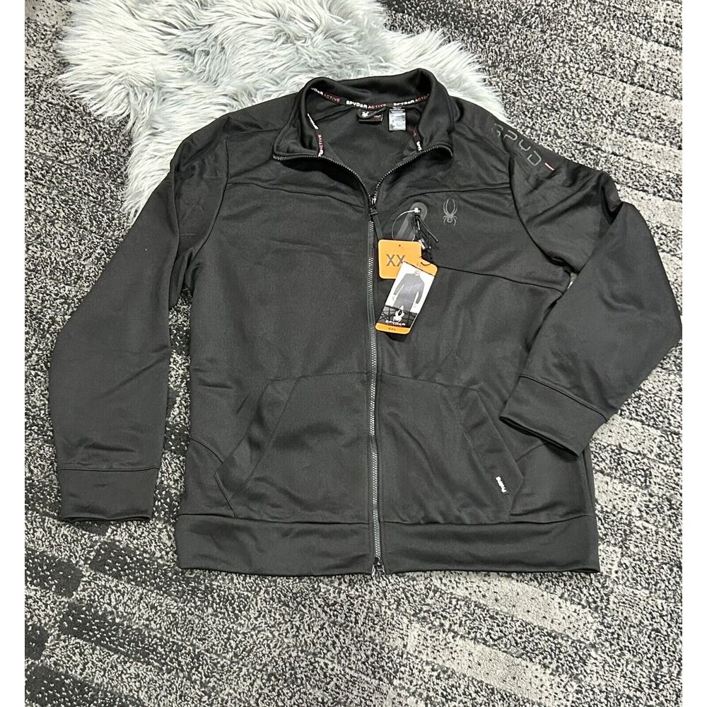 SPYDER Active Black Full Zip Breathable‎ Jacket Moisture Wicking Size XX-Large